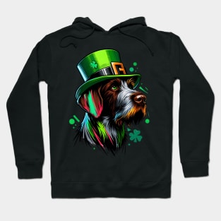 Slovakian Wirehaired Pointer Celebrates St Patrick's Day Hoodie